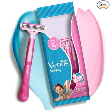 Gillette Venus Simply Venus Pink Hair Removal for Women 5 razors (Buy 4 Get 1 free)