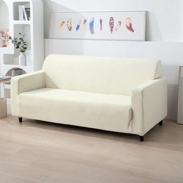 HOKIPO 200 GSM Premium Velvet Sofa Cover  Beige (AR-4738-BGE)