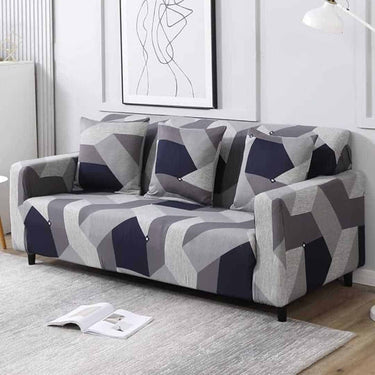 HOKIPO Elastic Stretchable Universal Sofa Cover ( Geometric Grey)