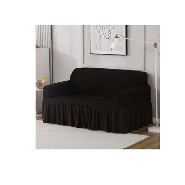 HOKIPO Stretchable Elastic 2 Seater sofa cover(Black)