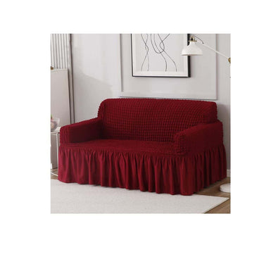 HOKIPO Stretchable Elastic 2 Seater sofa cover(Cherry Red )