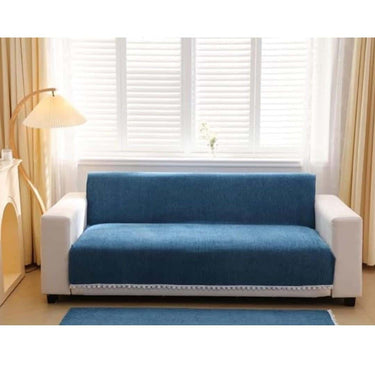 HOMETHREADS Sofa Covers Luxurious Slipcover  (Blue)