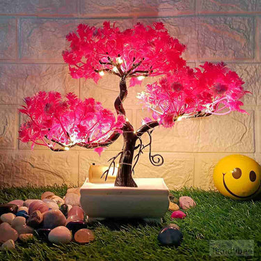 Handybee 24 cm LED Artificial Tree (Pink)