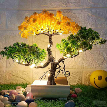 Handybee 24 cm LED Artificial Tree (Yellow,Green)