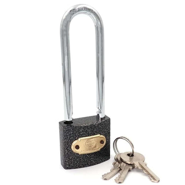 Harrison C I-LS-0323 Cast Iron Body and Mild Steel Long Shackle 3 pin with 3 Key Padlock  (Pack of 2)(Grey) Pack of 2