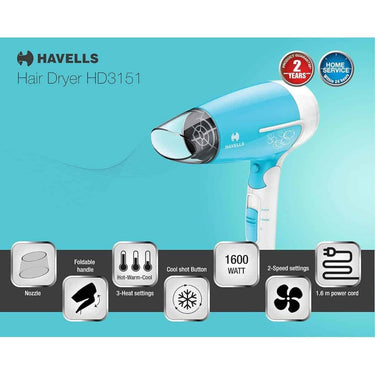 Havells 1200 Watts Foldable Hair Dryer Hd3151