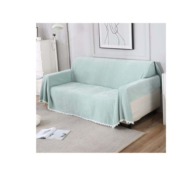 Hokipo Chenille 3 Seater Sofa Cover(Green)