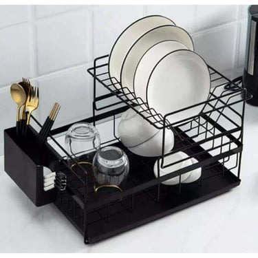 HomeCloud Kitchen Dish Rack Drainer Drying Rack (Black)