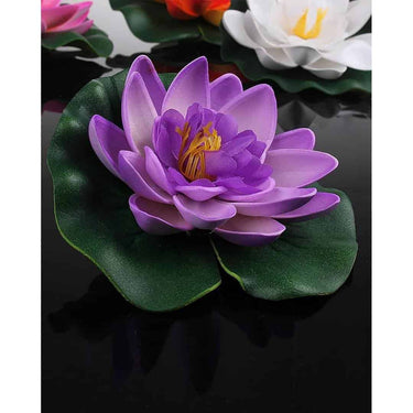 Homesake  Artificial Floating Foam Lotus Set of 6 (Purple)