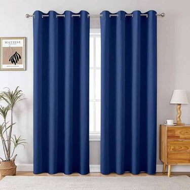 Homestan Blackout Curtains 7 Feet Long Set of 2 (Royal Blue)