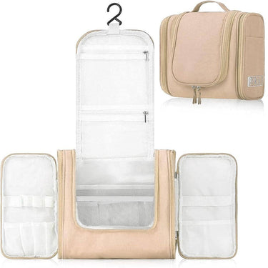 House of Quirk Hanging Toiletry Kit Bag (Beige),Width 11 Cm