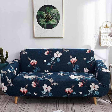 House of Quirk Universal Single Seater Sofa Cover Big Elasticity Cover  (Dark Blue Lotus)