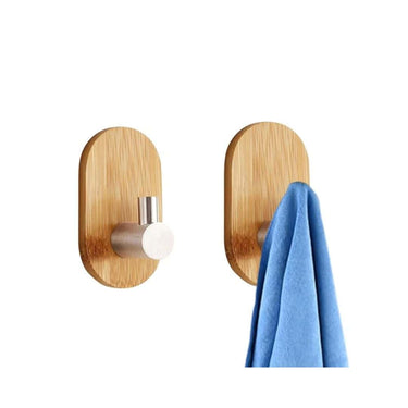 JIALTO Wooden Self Adhesive Wall Hooks Adhesive Hooks for Wall Heavy Duty