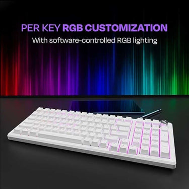 Kreo Hive Wired RGB Backlight Gaming Mechanical Keyboard (All White Red Switch)