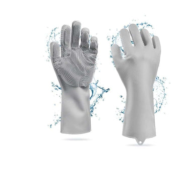 LEOPAX Heavy Duty Silicone Cleaning Hand Gloves Grey