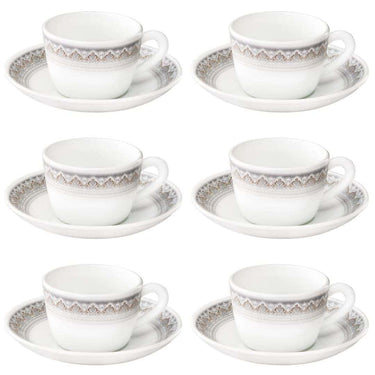 Larah by Borosil Opalware Classic Cup and Saucer Set