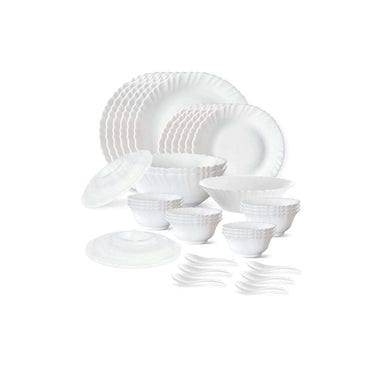 Larah by Borosil Plain Dinner Set  35 Pieces