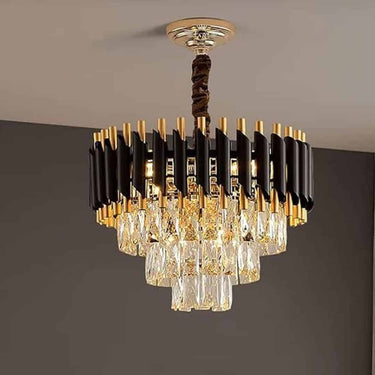 Mahganya Metal and K9 Crystal Golden Finish Exqusite Design Chandelier