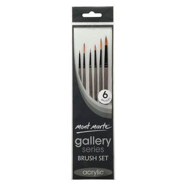 Mont Marte Gallery Series Brush Set Acrylic 6pce