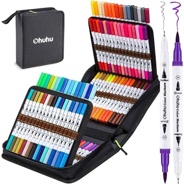 Ohuhu Dual Tip Brush Pens and Fine Tip Drawing Marker (100 Colours)