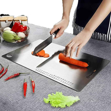 OrganizeMee Large Stainless Steel Chopping Board (36CM X 25CM)