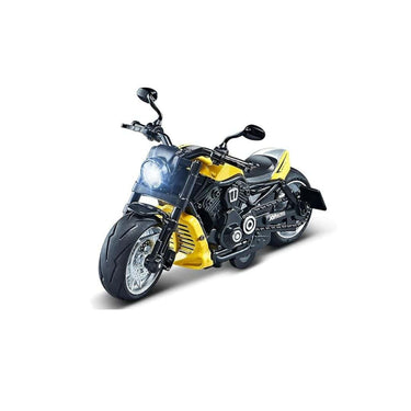 PLUSPOINT Diecast Motorcycle Toy Harley Yellow