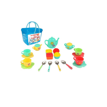 PLUSPOINT Tea  20pc  Set with Basket Kitchen Set  teapot (Tea Set with Basket)