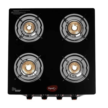 Pigeon by Stovekraft Aster Gas Stove 4 Burner with High Powered Brass Burner (Black)