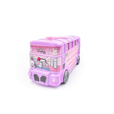 Plastic Non Electric  Heavy Duty Stylish Big Size Bus (Pink)