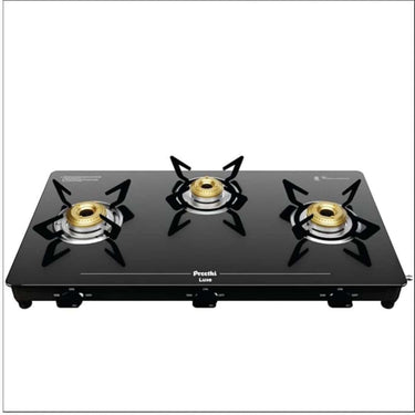 Preethi Luxe 3 Burner Glass Top Gas Stove With Driptray Less Infinity Design