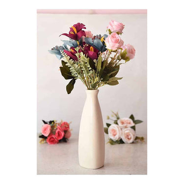 PulGos White Ceramic Flower Vase