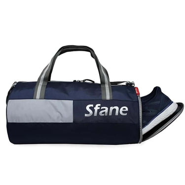 Sfane Polyester 23cms Gym Bag  (Silver Navy)