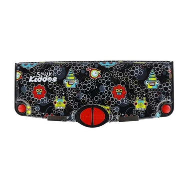 Smily Kiddos Multi Functional Pop Out Pencil Box for Kids Robot Theme (Black)