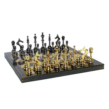 StonKraft Brass Chess Board Game Set with Brass Chess Pieces