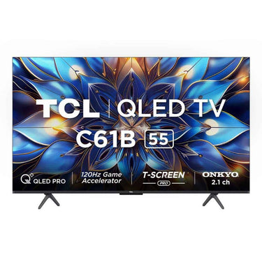 TCL 139 cm (55 inches) 4K Ultra HD Smart QLED Google TV 55C61B (Black)