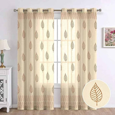 THE LINEN COMPANY Cotton Linen Solid Sheer Curtain Set of 2