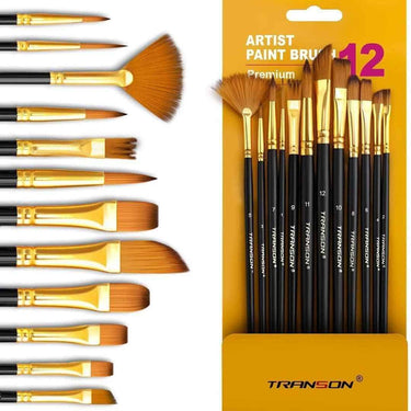 Twizzle Round Pointed Tip Painting Brushes Set of 12