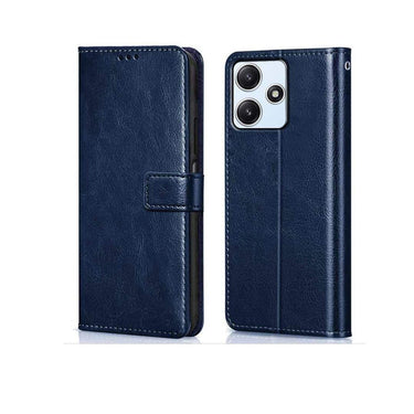 WOW IMAGINE Shock Proof Flip Cover Back Cover for Redmi 12 5G (Blue)