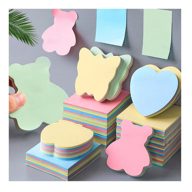 Wolpin Sticky Notes 600 Sheets Cute Shapes (6 Shapes x 100 Sheets Each)