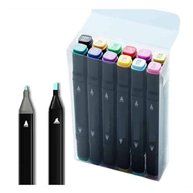 Wynhard Alcohol Markers Sketch Pen (Set of 12) With Dual Tip Brush