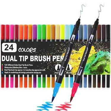 Wynhard Dual Tip Brush Pen Set and Drawing Pen (24 Shades)