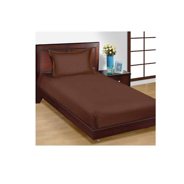 YUKU 210 TC Glace Cotton Satin Single Bedsheet (Brown)