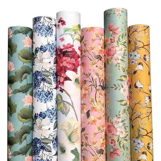 LXINDIA gift wrapper Aakar Gift Wrapping Paper Sheet Pack of 6 (Florals)