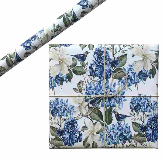 LXINDIA gift wrapper Aakar Pack of 5 Gift Wrapping Paper Sheet (Blue Flycatcher)
