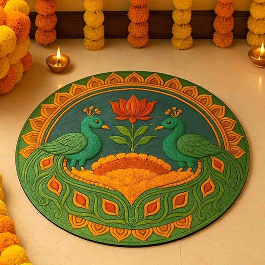 LX INDIA Rangoli Abhaas Pooja Decoration Rangoli for Floor and Table Decor