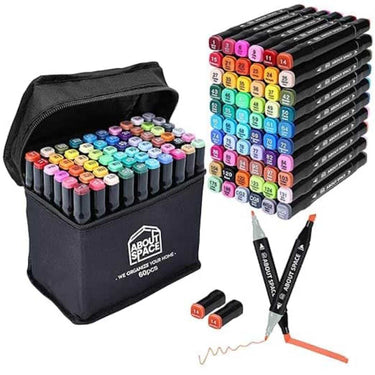 LXINDIA marker ABOUT SPACE Dual Tip Art Markers 60 Colours With Carrying Case