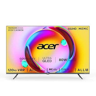 LXINDIA TV Acer 139 cm (55 inches) Super Series 4K Ultra HD Smart QLED Google TV with Android 14 (Black)