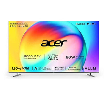 LXINDIA TV Acer 215 cm (85 inches) Super Series 4K Ultra HD Smart QLED Google TV AR85QDXGU2875AT (Black)