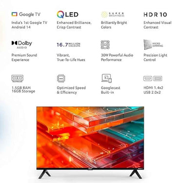 LXINDIA TV Acer 80 cm (32 inches) V Pro Series HD Ready Smart QLED Google TV with Android 14 (Black)