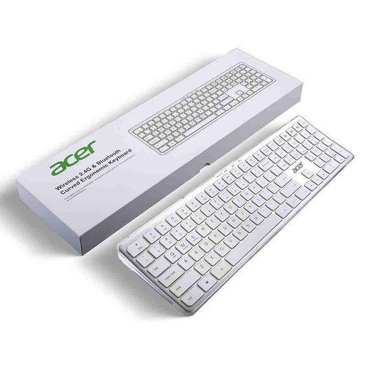LX INDIA Keyboards Acer Clearview Curved Transparent Wireless Rechargeable Keyboard